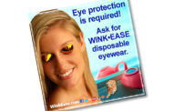 Window Cling Reminds Tanners Eye Protection is Required