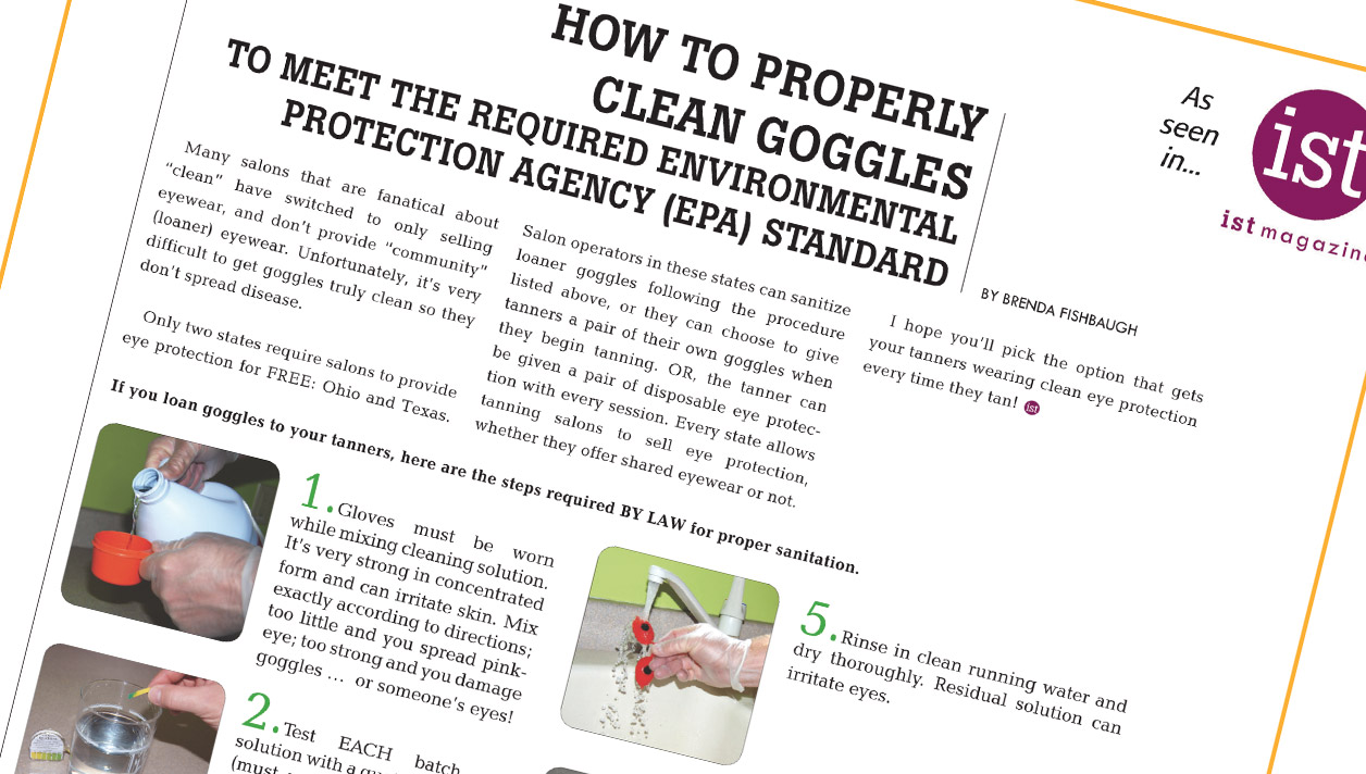WINKEASE Offers Salons FREE “How to Clean Goggles” Handout ist Magazine